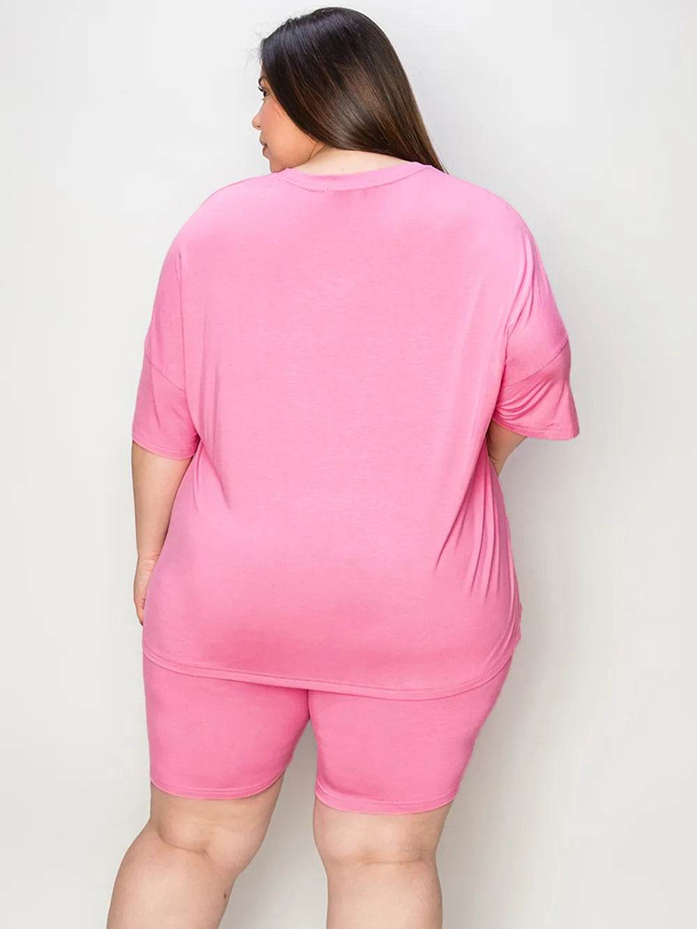 Basic Bae Full Size V-Neck Drop Shoulder T-Shirt and Shorts Set - Tredona LLC