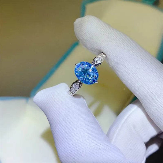 2 Carat Moissanite 925 Sterling Silver Ring - Tredona LLC