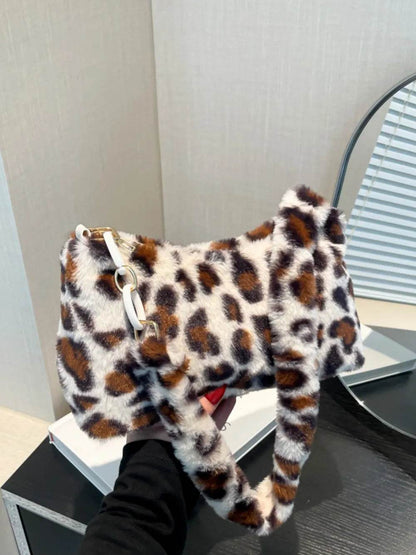 Leopard Fluff Shoulder Bag - Tredona LLC