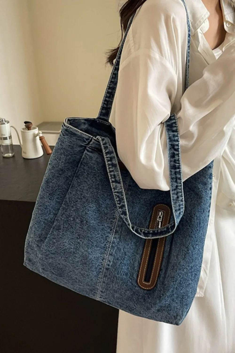 Medium Denim Tote Bag - Tredona LLC