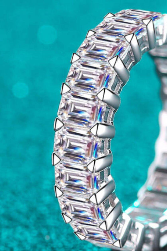 10.5 Carat Moissanite Rhodium-Plated Ring - Tredona LLC