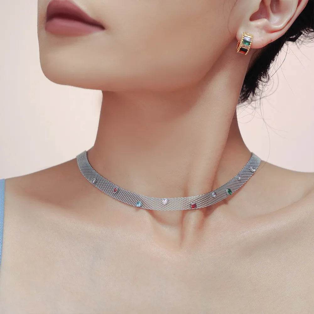 Titanium Steel Zircon Necklace - Tredona LLC