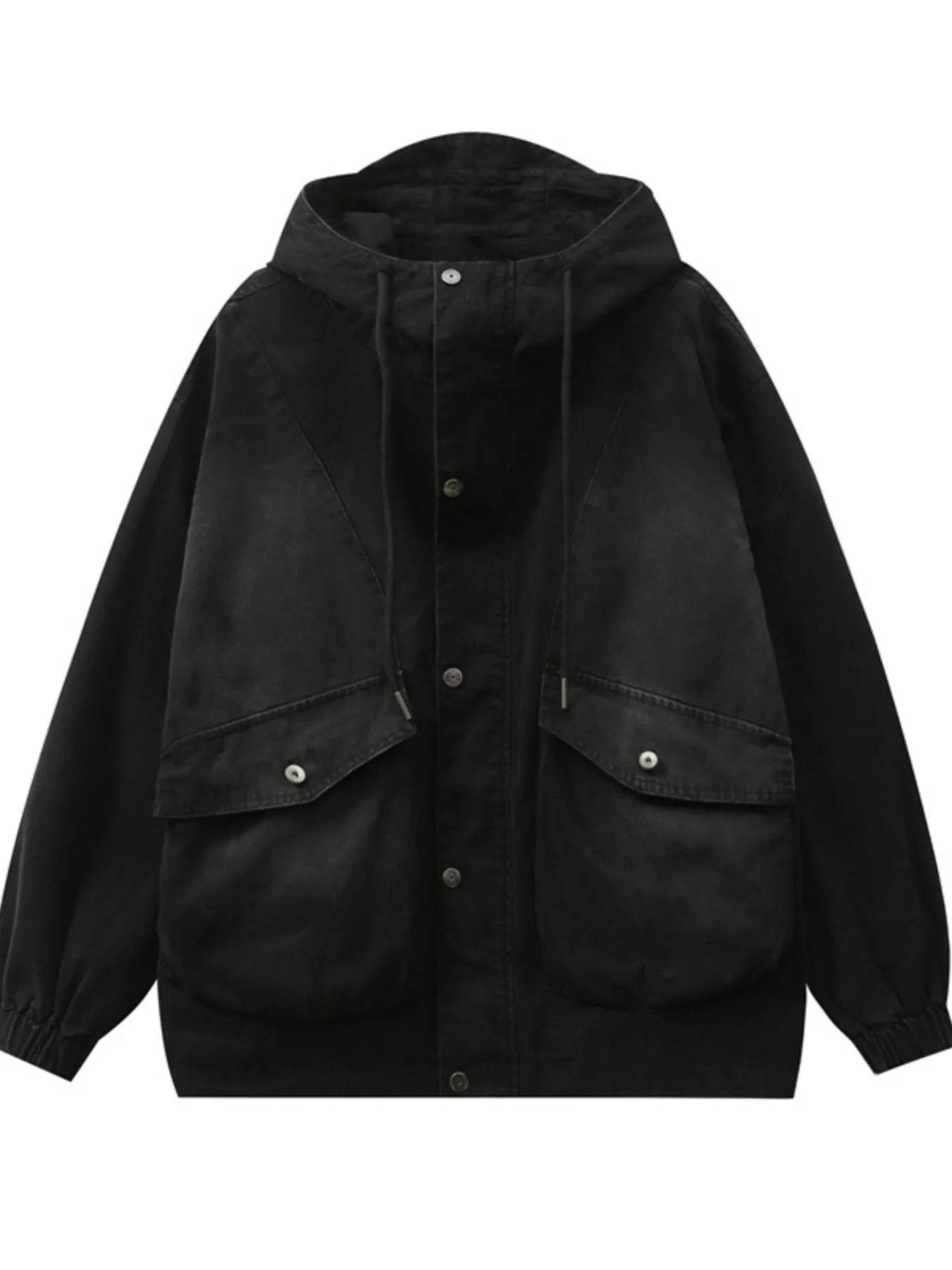 Men's Plus Size Drawstring Long Sleeve Jacket - Tredona LLC