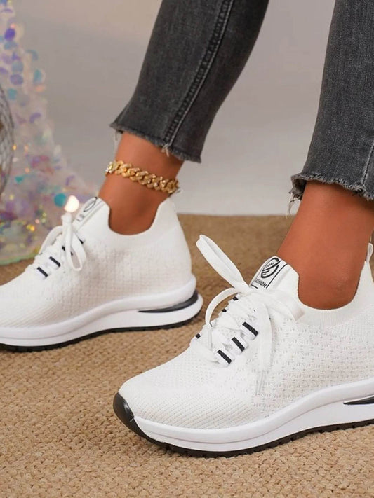 Breathable Mesh Lace Up Sneakers - Tredona LLC