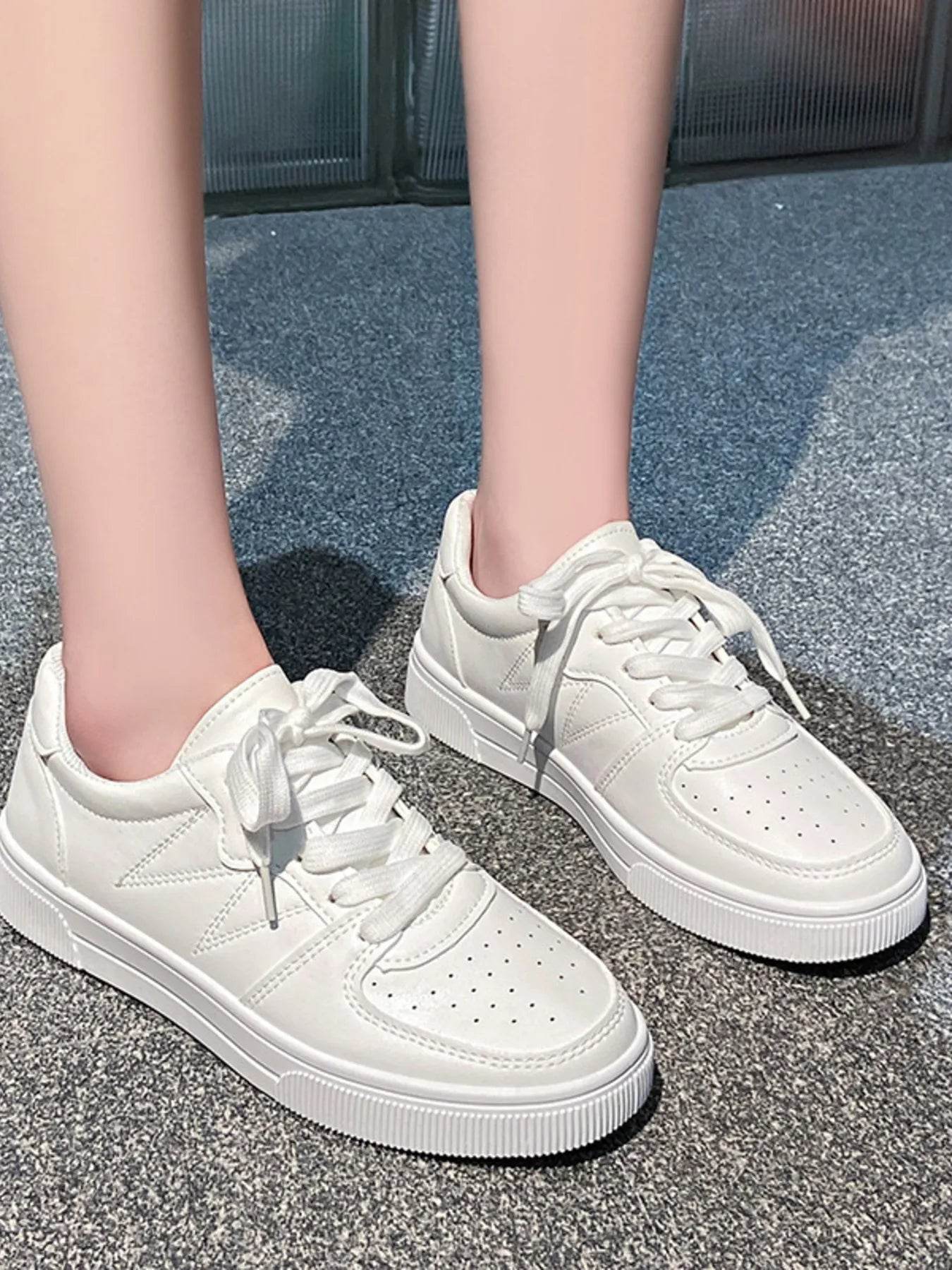 Lace Up Round Toe Sneakers - Tredona LLC