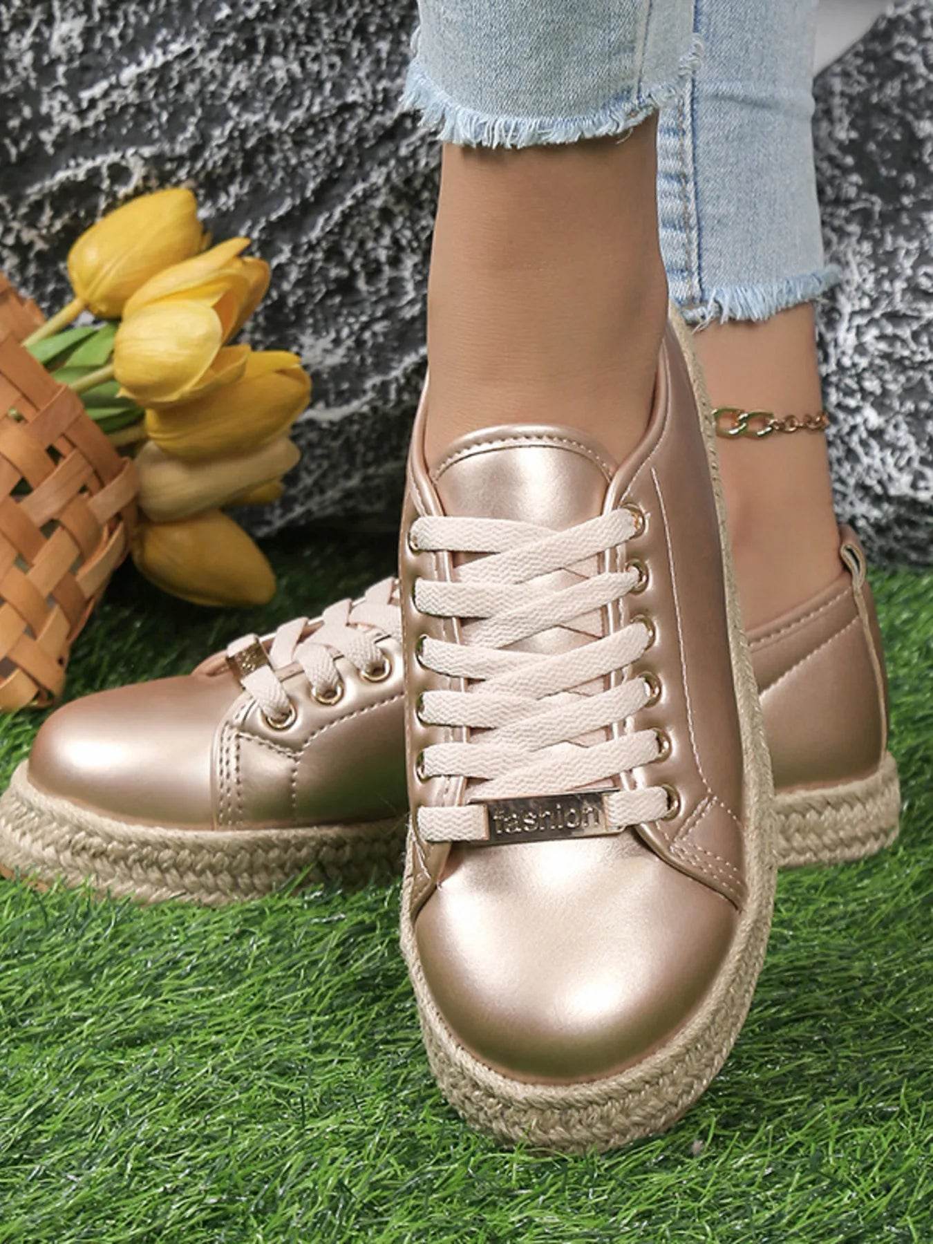 Round Toe Platform Sneakers - Tredona LLC