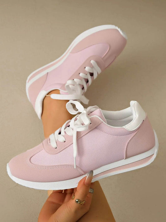Round Toe Lace Up Sneakers - Tredona LLC