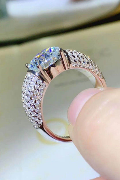 3 Carat Moissanite Side Stone Ring - Tredona LLC