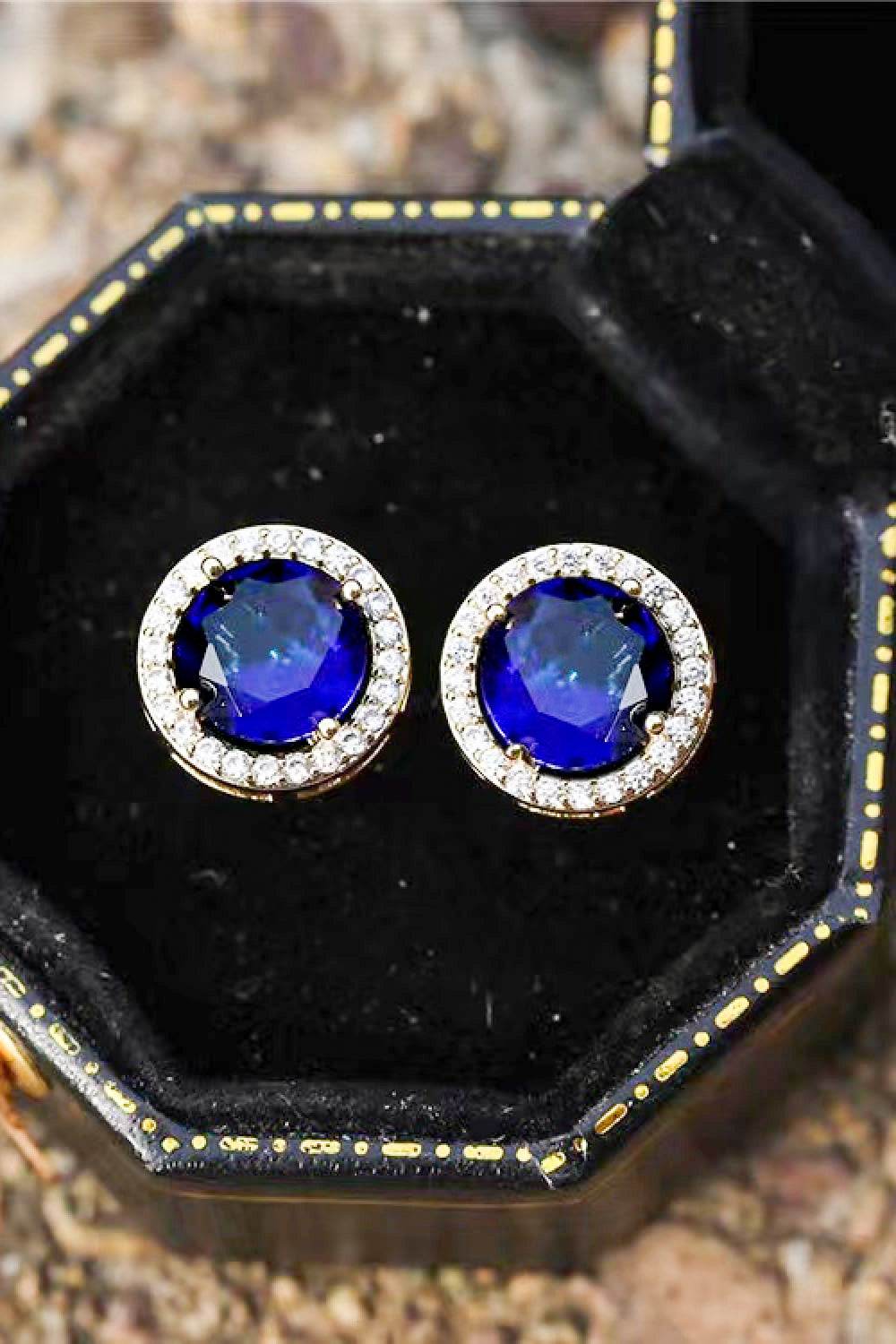 Contrast 2 Carat Moissanite Platinum-Plated Stud Earrings - Tredona LLC