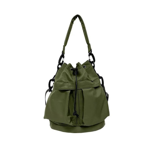Drawstring Nylon Bucket Bag - Tredona LLC