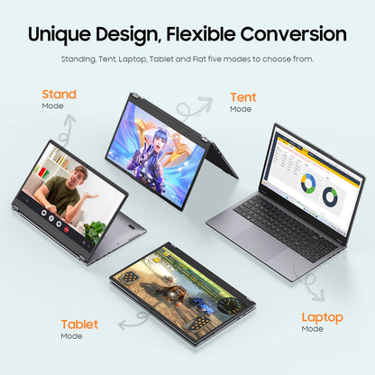 2 in 1 Laptop Computer,15.6" 16GB 512GB Touchscreen , AMD Ryzen R3 3200U, Radeon Vega 3, 1920x1080 FHD Display Blacklit Keyboard