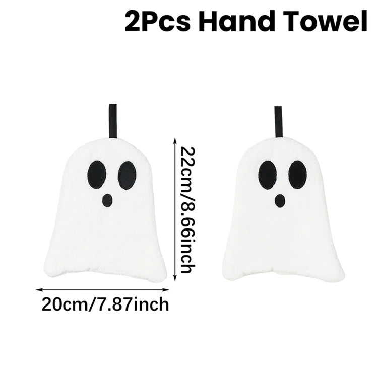 2pcs Black Cat Hand Towel Cute Handkerchief Towels Halloween Decoration 2025 Kitchen Towels for Hands Super Absorbent Towel