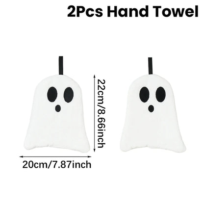 2pcs Black Cat Hand Towel Cute Handkerchief Towels Halloween Decoration 2025 Kitchen Towels for Hands Super Absorbent Towel