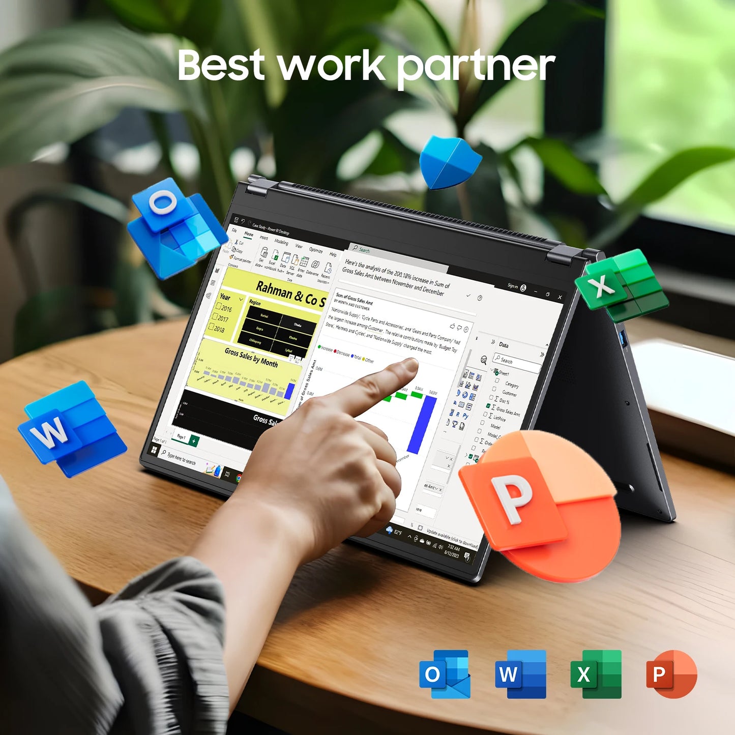 2 in 1 Laptop Computer,15.6" 16GB 512GB Touchscreen , AMD Ryzen R3 3200U, Radeon Vega 3, 1920x1080 FHD Display Blacklit Keyboard