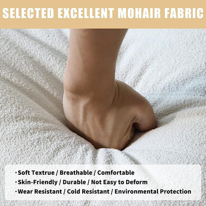 Teddy Fabric Bean Bag Sofas Comfy Lazy Floor Sofa Couch Soft Lounge Chairs Foam-Filled Accent Chair for Living Room Bedroom