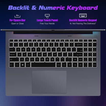 كمبيوتر محمول ACEMAGIC للألعاب بشاشة 16 بوصة عالية الدقة، معالج AMD Ryzen 7 7735HS، ذاكرة وصول عشوائي (RAM) سعة 16 جيجابايت، ومحرك أقراص SSD سعة 512 جيجابايت، ونظام تشغيل Windows 11 Pro، ولوحة مفاتيح بإضاءة خلفية، وواي فاي 6، وتقنية BT5.2