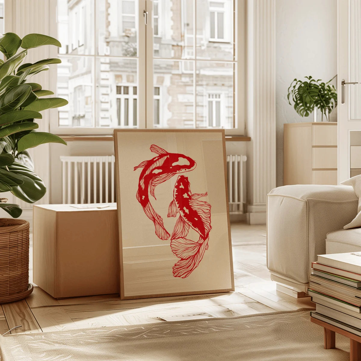 Japanese Red Koi Fish Canvas Prints Poster Modern Minimalism Aesthetic Art Prints Bedroom Kitchen Home Decor Art Poster Gifts