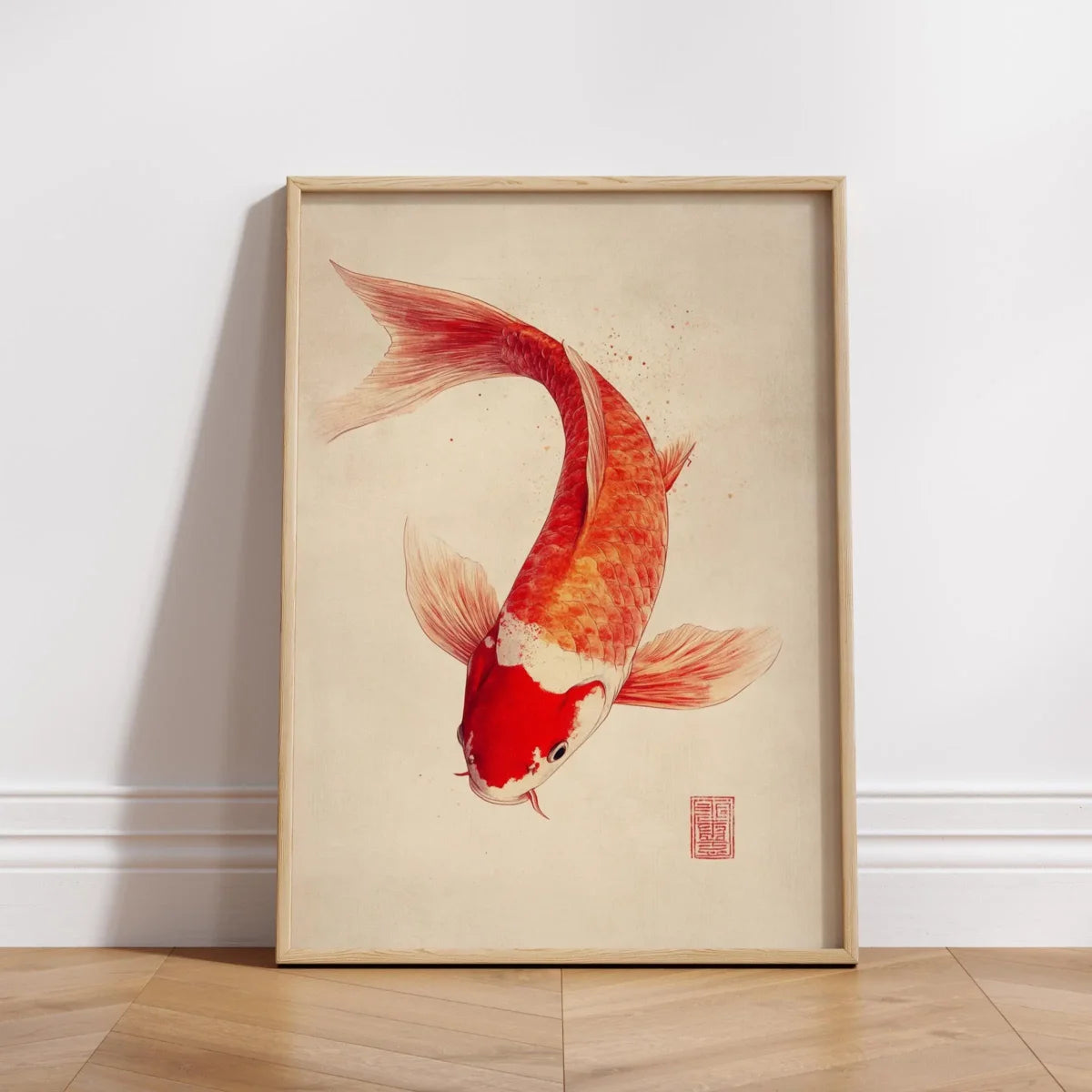 Japanese Red Koi Fish Canvas Prints Poster Modern Minimalism Aesthetic Art Prints Bedroom Kitchen Home Decor Art Poster Gifts