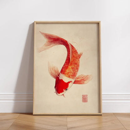 Japanese Red Koi Fish Canvas Prints Poster Modern Minimalism Aesthetic Art Prints Bedroom Kitchen Home Decor Art Poster Gifts