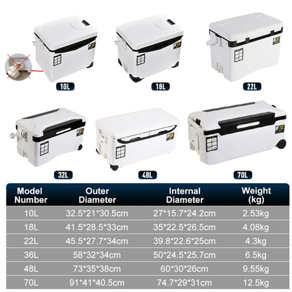 10L 18L 22L 32L 48L Fishing Cooler Box Tackle Box Outdoor Tank Case Gear Tools Fish Storage Sea Fishing With Portable Air Holes