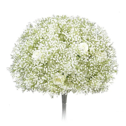 White Baby's Breath Artificial Flowers Silk Hydrangea Bunch Outdoor Wedding Decor Runners Home Decoration Props