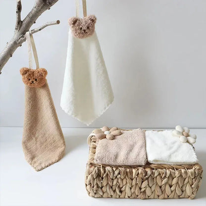 2025 New Dirt Resistant Hand Towel Flower Bear Children's Hand Washing And Cleaning Soft Quick Drying Small Towel Handkerchief