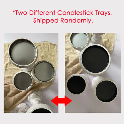 1Piece Wood Candlestick Tabletop Retro White Candle Holder Home Decoration Wooden Candles Rack Nostalgic Photography