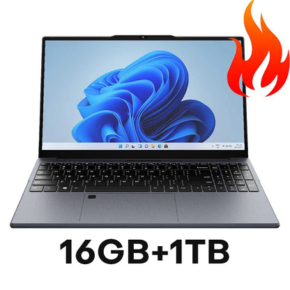 15.6" Ultra Slim Intel Core i7 6500U Laptop Computer Windows 11 16GB DDR4 1TB SSD Notebook PC Fingerprint Unlock Gaming Laptops