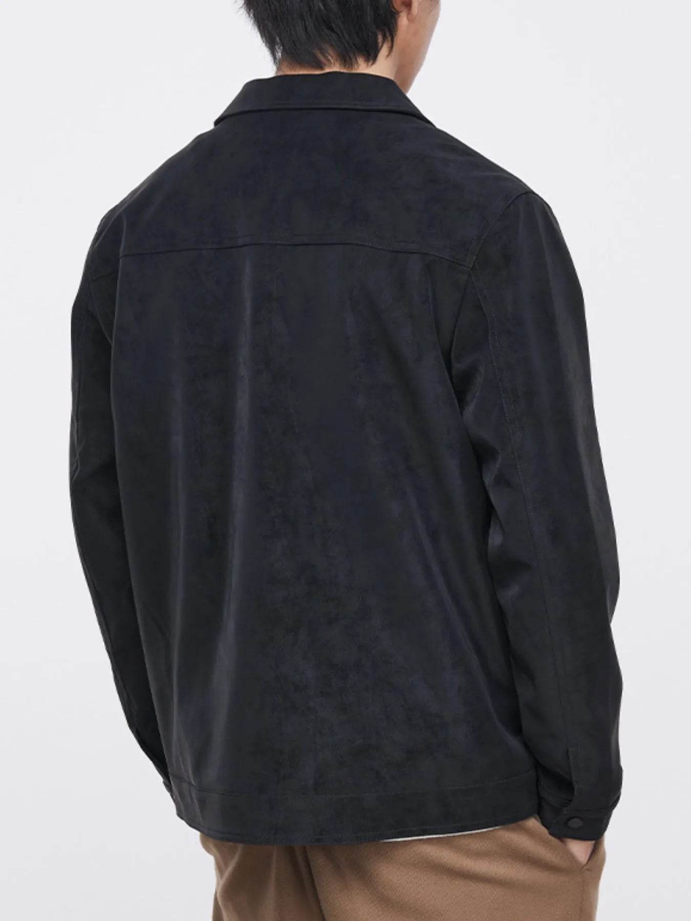Men's Plus Size Button Up Long Sleeve Jacket - Tredona LLC