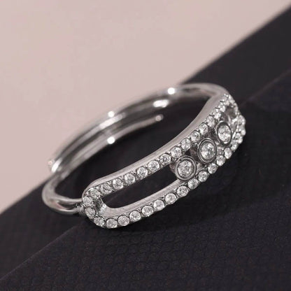Moving Crystal Bar Necklace and Ring Jewelry Set - Tredona LLC