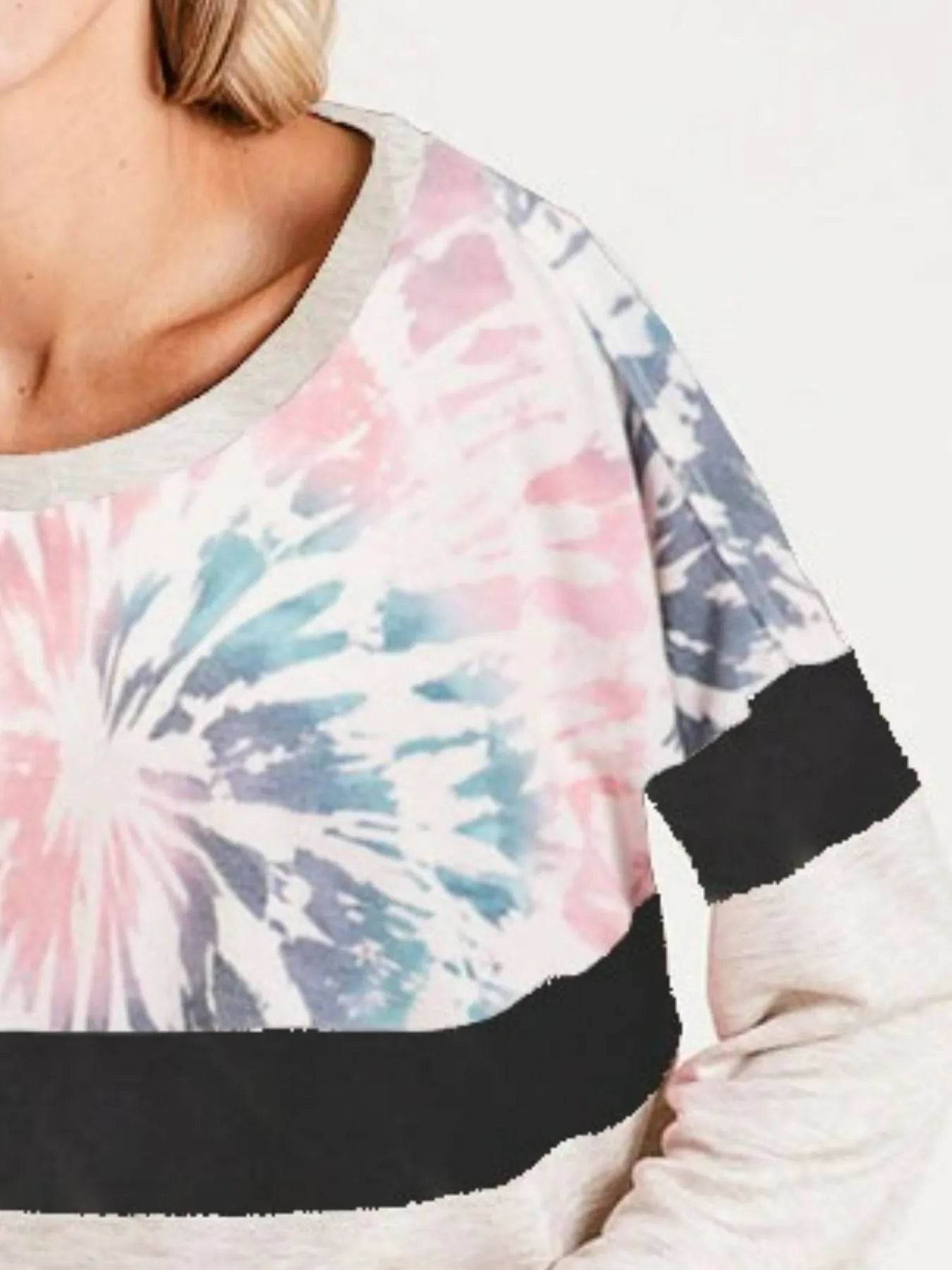 BiBi Mix And Match Color French Terry Wide Neck Top - Tredona LLC