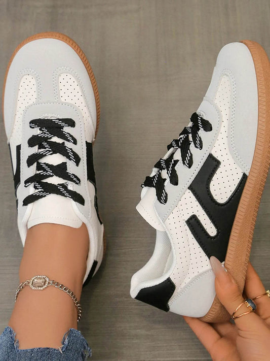 Lace Up Round Toe Sneakers - Tredona LLC