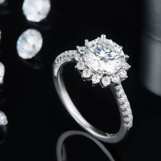 2 Carat Moissanite 925 Sterling Silver Ring - Tredona LLC