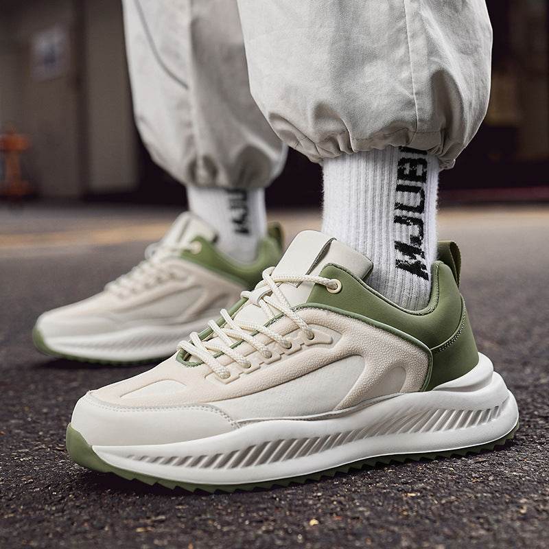 Men's Platform Lightweight Soft Sole Sports Leather Casual Sneakers - Tredona LLC