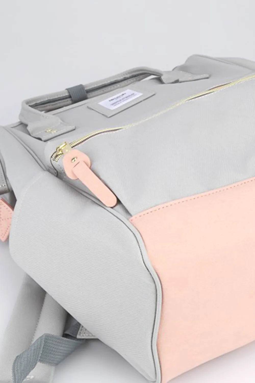 Himawari Contrast Waterproof Canvas Backpack Bag with Side Pockets - Tredona LLC