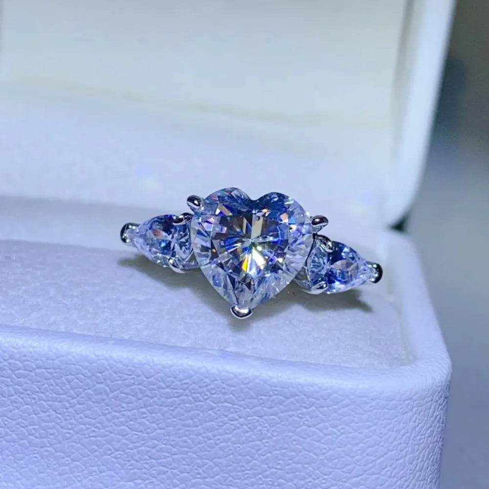 3 Carat Moissanite 925 Sterling Silver Ring - Tredona LLC