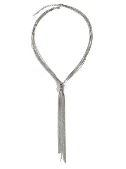Twisted Knot ChainTassel Necklace - Tredona LLC