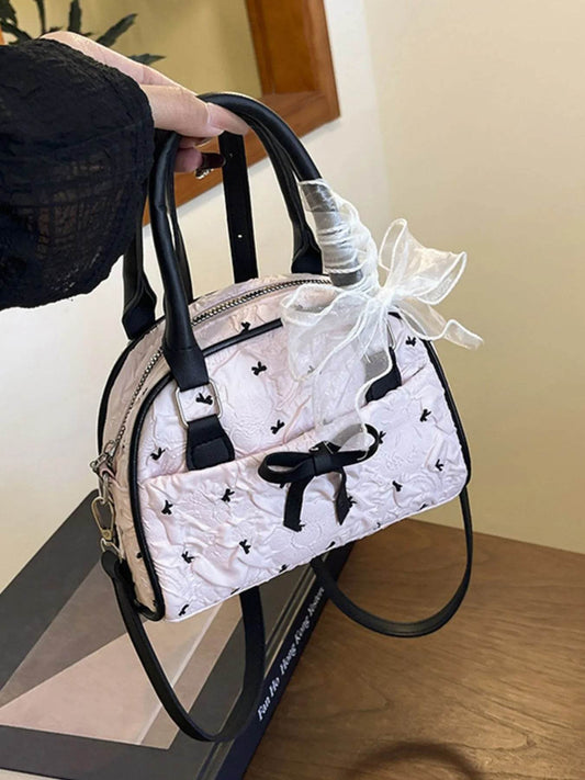 Ruched Bow Crossbody Bag - Tredona LLC