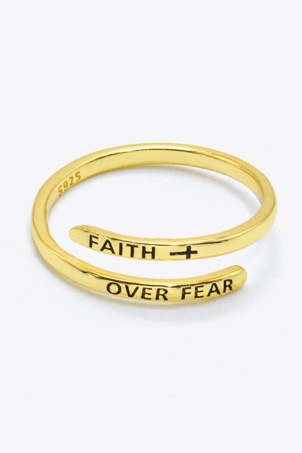 FAITH OVER FEAR Bypass Ring - Tredona LLC