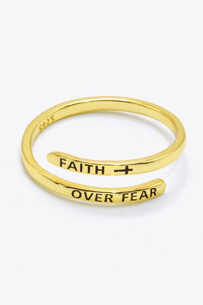FAITH OVER FEAR Bypass Ring - Tredona LLC