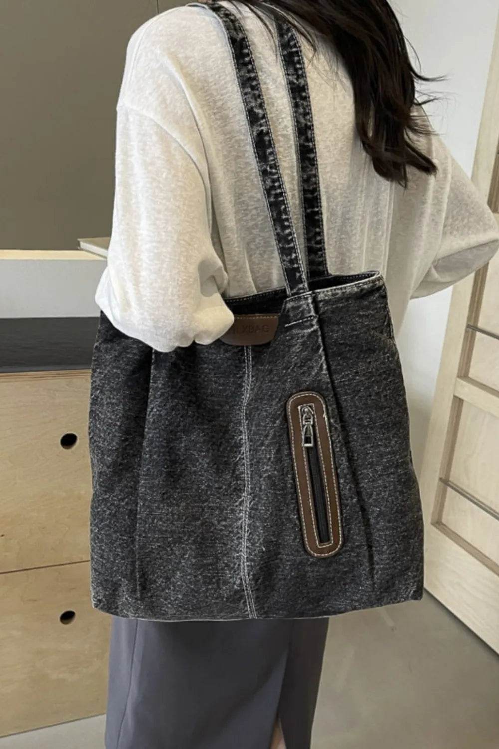 Medium Denim Tote Bag - Tredona LLC