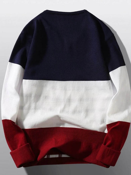 Men's V-Neck Long Sleeve Sweater - Tredona LLC