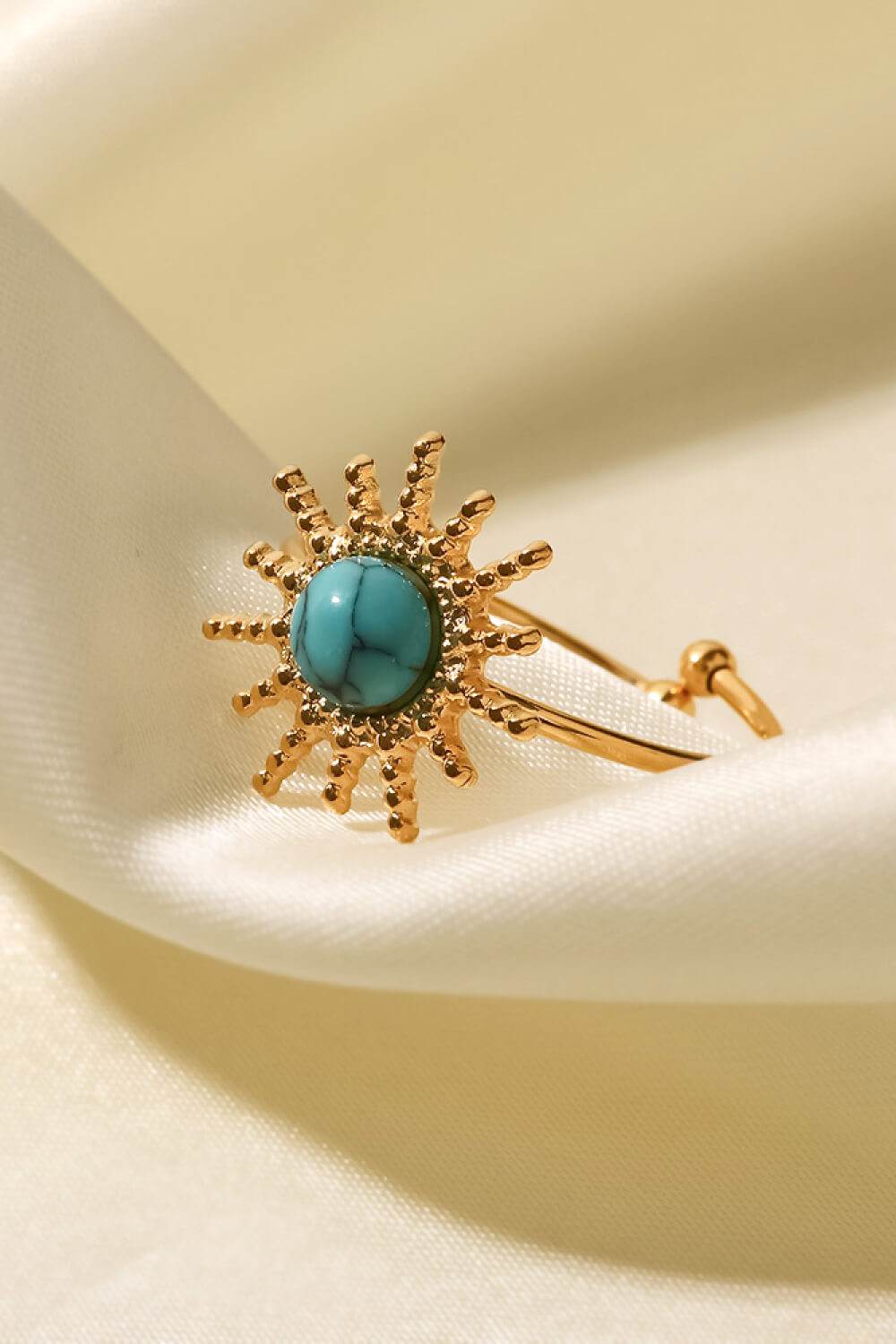 Natural Stone Sun Shape Open Ring - Tredona LLC