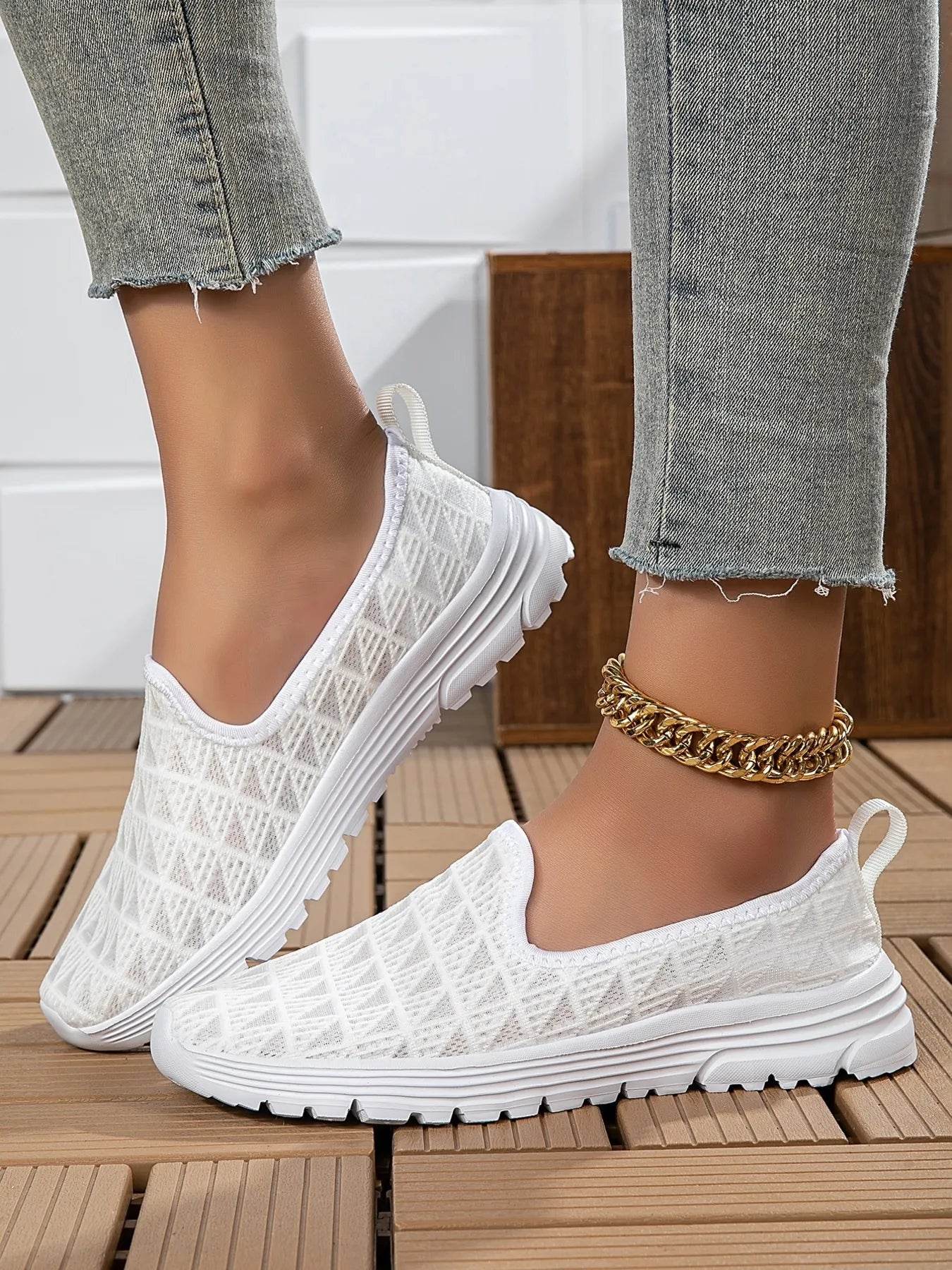 Breathable Mesh Slip-On Sneakers - Tredona LLC