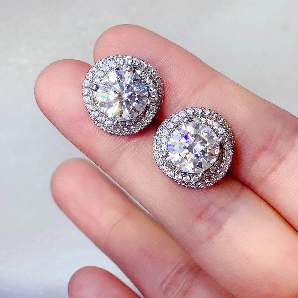 6 Carat Moissanite 925 Sterling Silver Earrings - Tredona LLC