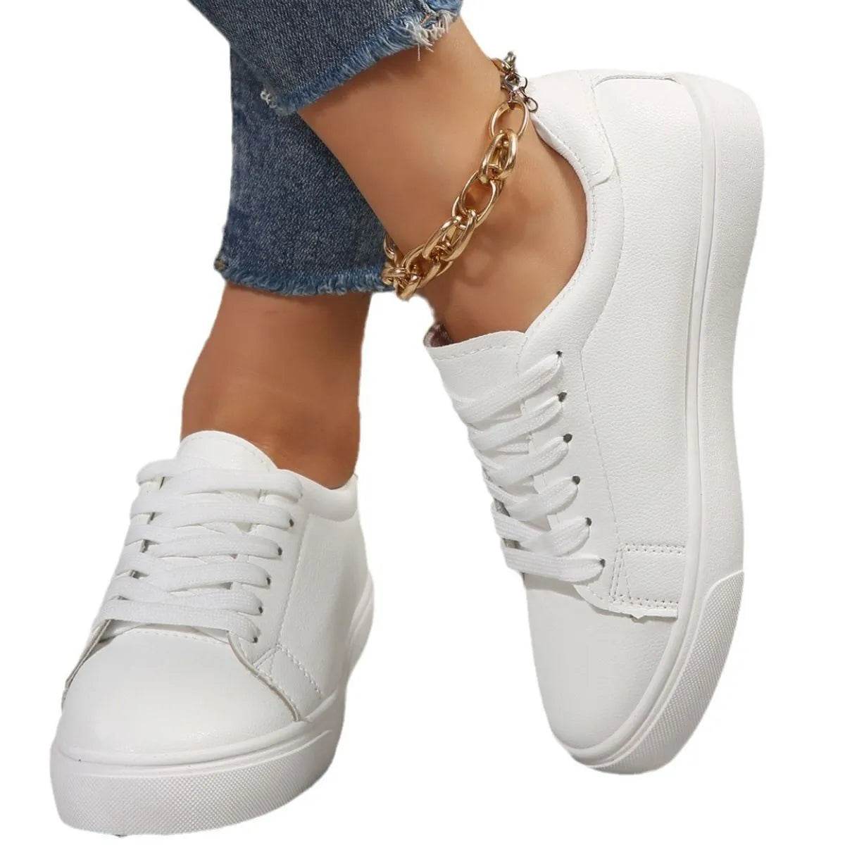 Round Toe Platform Sneakers - Tredona LLC