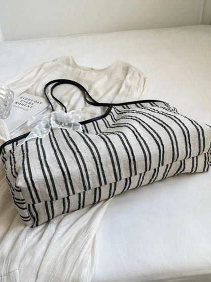 Striped Canvas Tote Bag - Tredona LLC