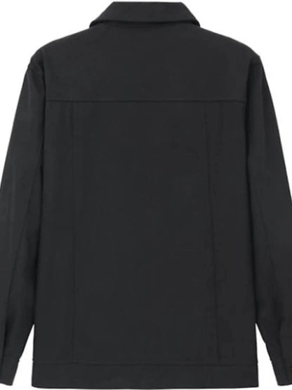 Men's Full Size Button Up Long Sleeve Jacket Plus Size - Tredona LLC