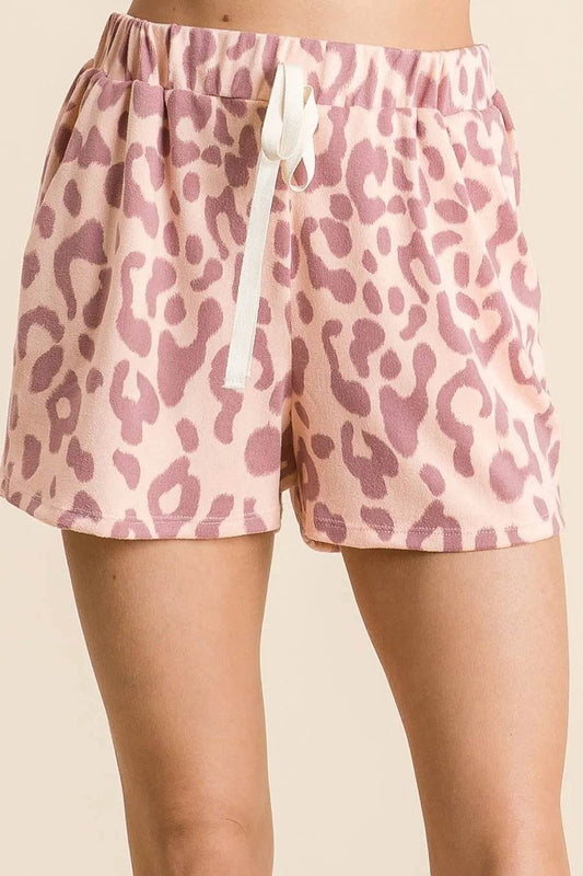 BiBi Leopard Shorts with Twill Tape Drawstring - Tredona LLC