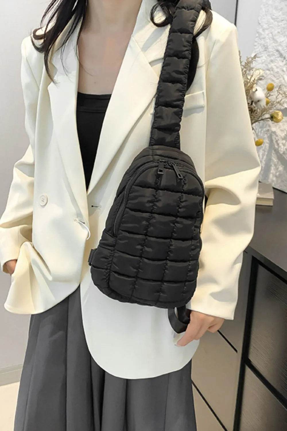 Quilted Nylon Crossbody Bag - Tredona LLC